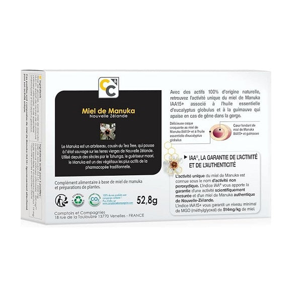 Pastilles gorge au Miel de Manuka - COMPTOIRS & COMPAGNIES Maroc vente en ligne epicerie Fine