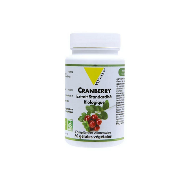 Cranberry biologique 10%pacs, 30 gélules - Vital Plus Maroc vente en ligne epicerie Fine