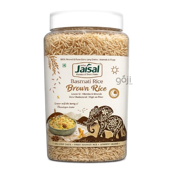 Graines de riz brun Extra long - أرز بني بسماتي طويل  جدًا - JAISAL ORGANIC
