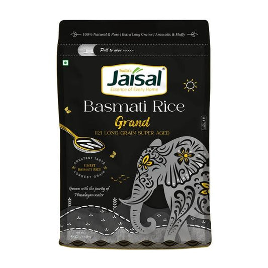 Riz Basmati Grand Jaisal 1121, Super Vieilli, Grains Extra Longs - JAISAL ORGANIC