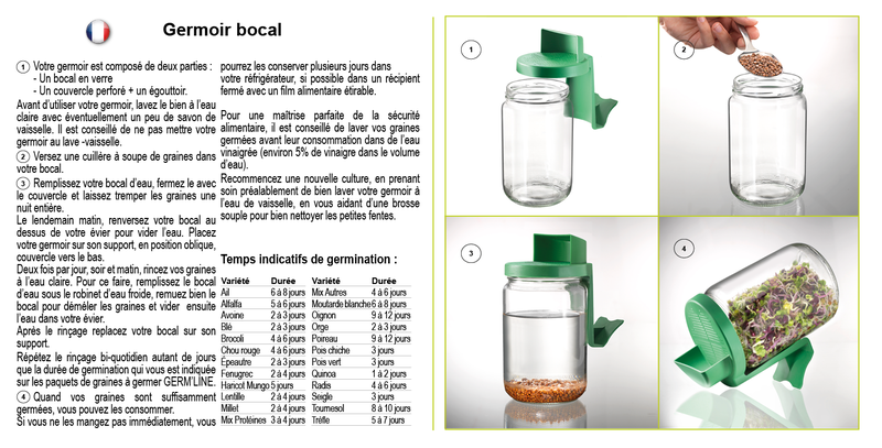 Germoir Bocal - GERMLINE Maroc vente en ligne epicerie Fine 