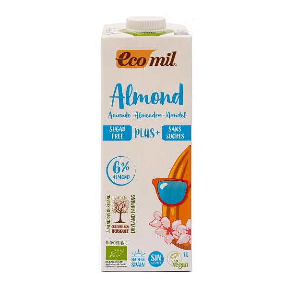 Lait d'amande 6% sans sucres Bio 1L - ECOMIL Maroc vente en ligne epicerie Fine 