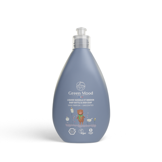Liquide vaisselle biberon ecologique sans parfum, 500ml - GREEN MOOD