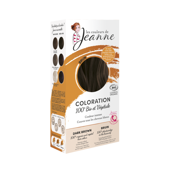 Coloration Brun 100% végétale 100g - Les couleurs de jeanne Maroc vente en ligne epicerie Fine 