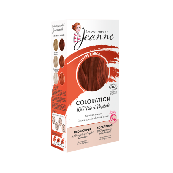 Coloration Cuivré rouge 100% végétale 100g - Les couleurs de jeanne Maroc vente en ligne epicerie Fine 