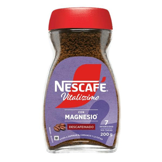 Café Soluble Vitalissimo Décaféiné au Magnésium Intensité 7, 200 g - NESCAFÉ