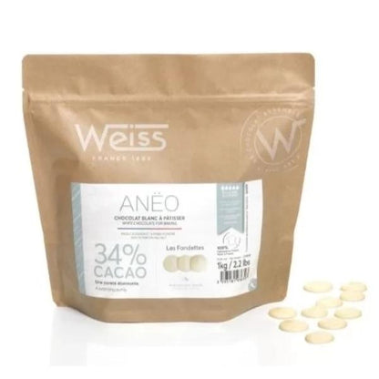 شوكولاتة للحلويات - أنيو أبيض 34%، 1 كجم - WEISS