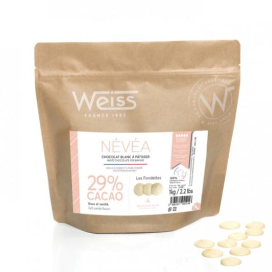 شوكولاتة بيضاء للحلويات - نيفيا 29%، 1 كجم - WEISS