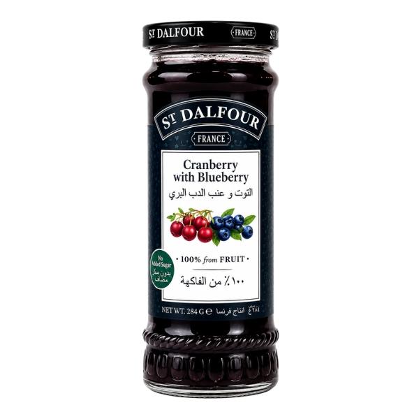 Confiture Cranberries et Myrtilles sans sucre ajouté, 284g - ST DALFOUR