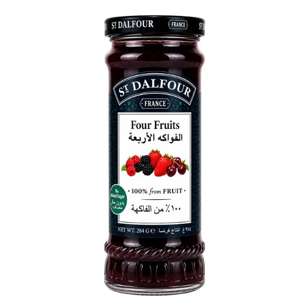 Confiture Quatre Fruits sans sucre ajouté, 284g - ST DALFOUR