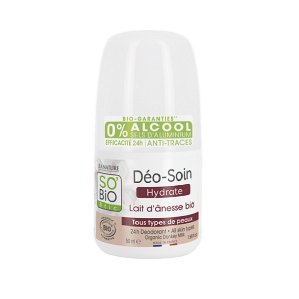 Déo-Soin Douceur au Lait d'Ânesse 50ml -  So' Bio ETIC Maroc vente en ligne epicerie Fine 