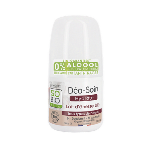 Déo-Soin Douceur au Lait d'Ânesse 50ml -  So' Bio ETIC Maroc vente en ligne epicerie Fine 