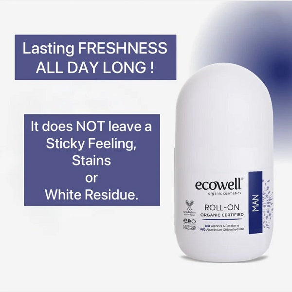 Déodorant à bille BIO pour Hommes, 75ml - ECOWELL