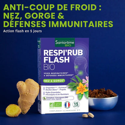 Respi'Rub Flash Bio، 15 قرصًا - SANTAROME BIO