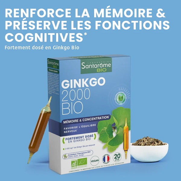 Ginkgo Bio 2000، 20 أمبولة - SANTAROME BIO
