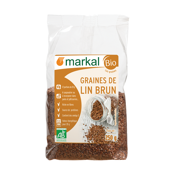 Graines de Lin brun, 250g - MARKAL Maroc vente en ligne epicerie Fine 