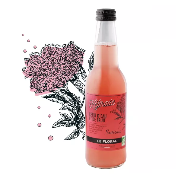 Kéfir d’Eau et de Fruit Sureau 33Cl - KÉFIRADE Maroc vente en ligne epicerie Fine 