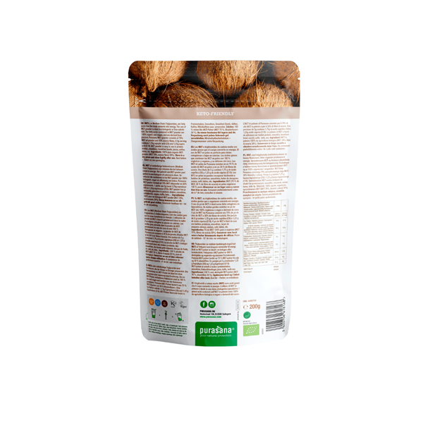 Huile MCT en poudre, 200g - PURASANA Maroc vente en ligne epicerie Fine 