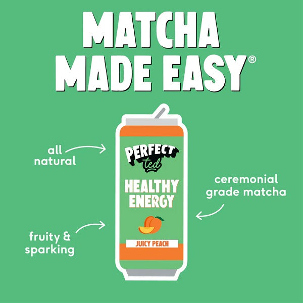 Boisson Healthy Energy Matcha pêche, 250ml - PERFECT TED