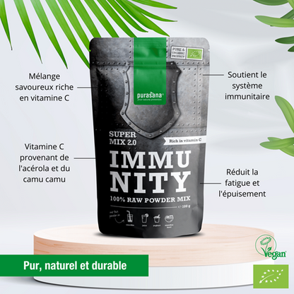 Mix Immunité en poudre, 100g - PURASANA Maroc vente en ligne epicerie Fine 