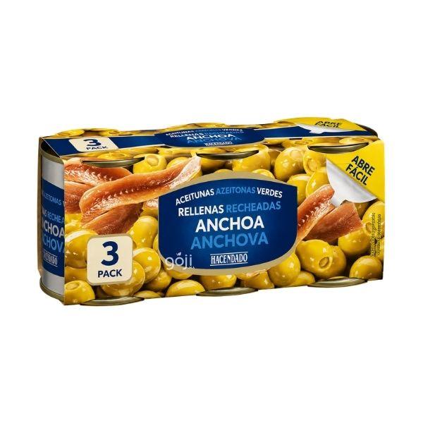 Olives vertes farcies à l’anchois, 120g – HACENDADO