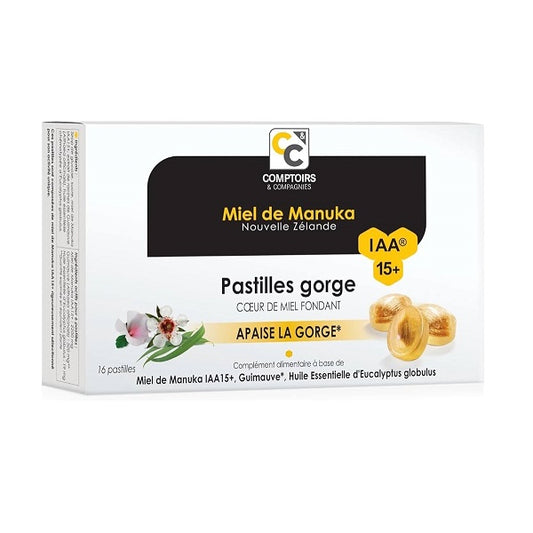 Pastilles gorge au Miel de Manuka - COMPTOIRS & COMPAGNIES Maroc vente en ligne epicerie Fine 