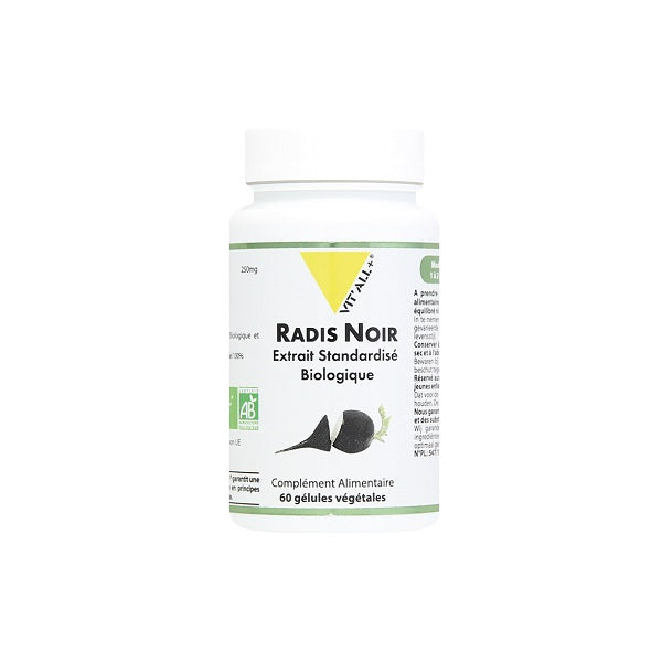 Radis noir Bio 190mg 60 gélules - Vital Plus Maroc vente en ligne epicerie Fine 