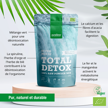 Total Detox Mix 2.0 en poudre, 250g - PURASANA Maroc vente en ligne epicerie Fine 