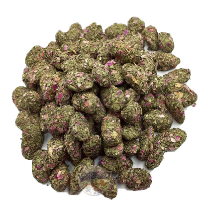 Amandes&nbsp;caramélisées enrobées de verveines et roses séchées de M'gouna