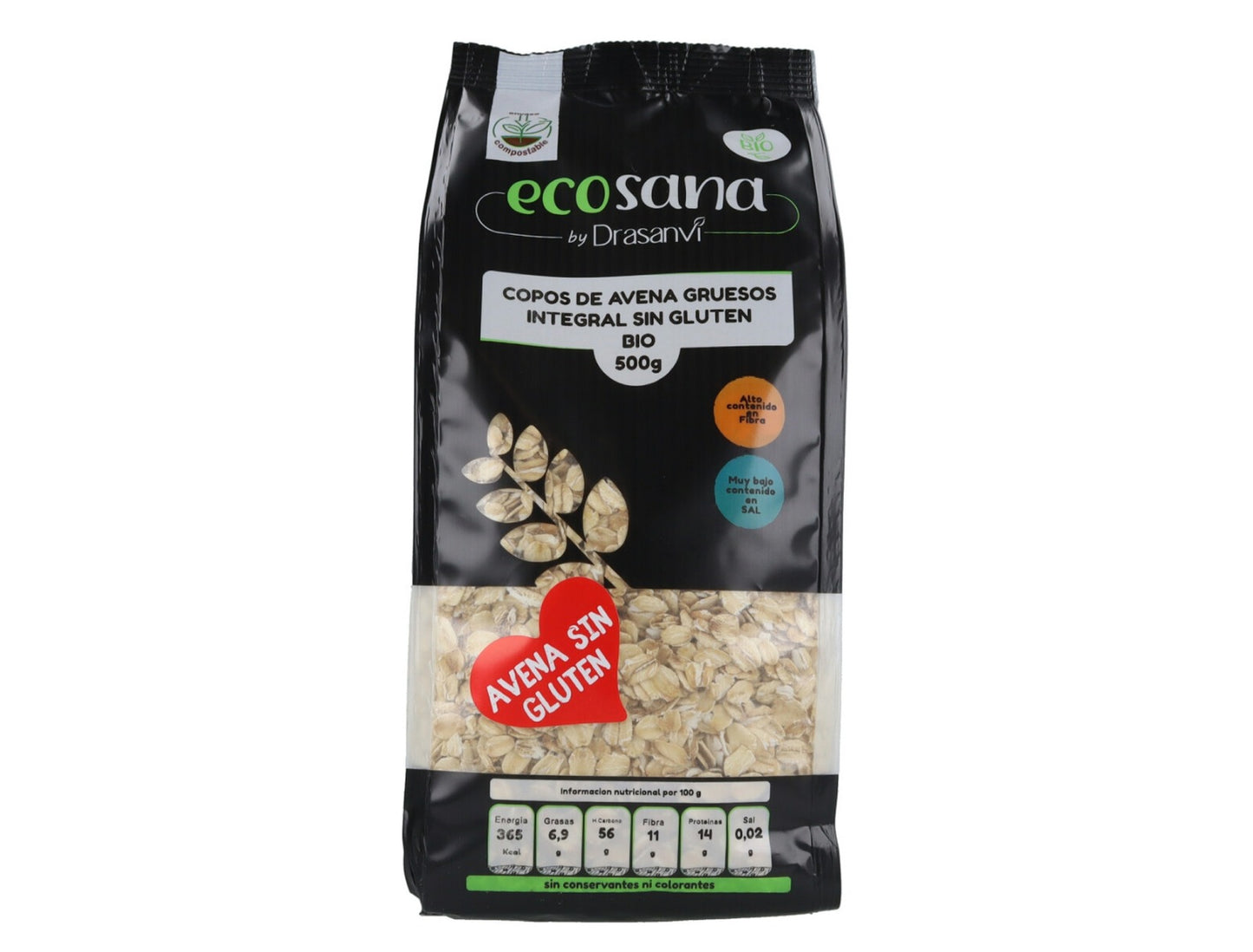Flocons d’avoine  gros complets sans gluten bio