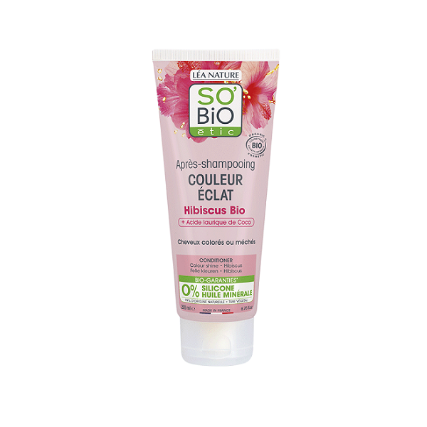 Après Shampoing couleur éclat Hibiscus 200 ml - So' Bio ETIC Maroc vente en ligne epicerie Fine 