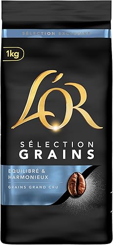 Café en Grains Sélection Pur Arabica, Intensité 6, 1kg - L'OR