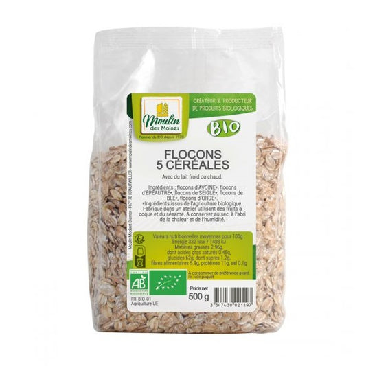 Flocons 5 Céréales, 500g - Moulin des moines