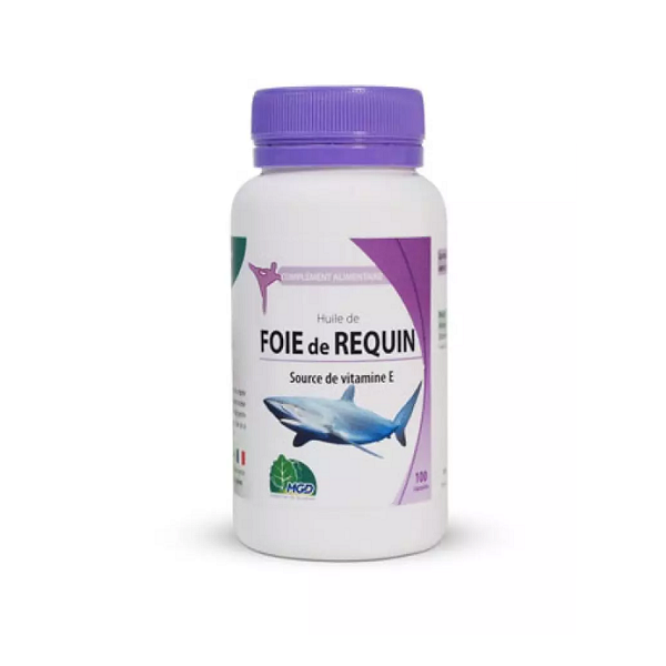Huile de foie de requin, 100 Capsules - MGD NATURE Maroc vente en ligne epicerie Fine 