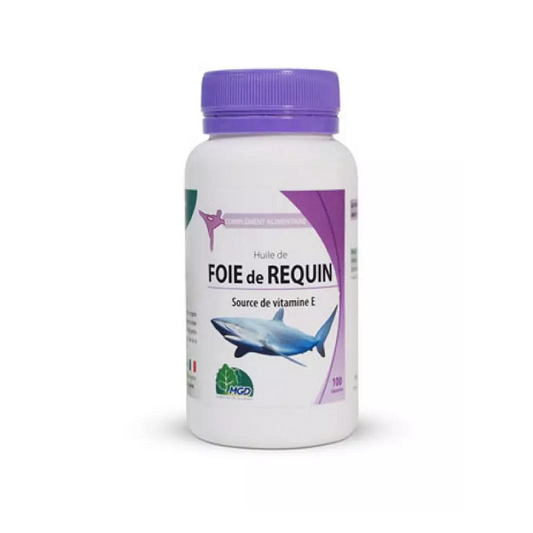 Huile de foie de requin, 100 Capsules - MGD NATURE Maroc vente en ligne epicerie Fine 