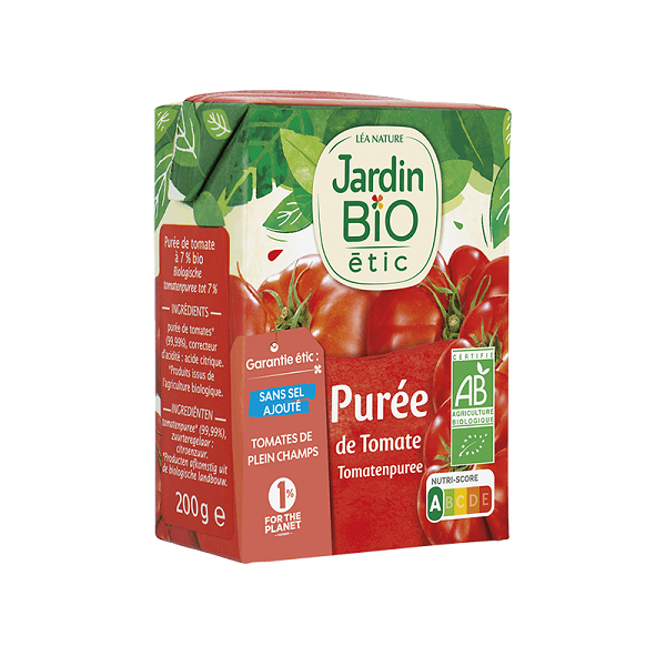 Purée de tomate bio, 200g - Jardin bio Maroc vente en ligne epicerie Fine 