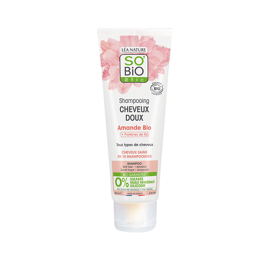 Shampoing cheveux doux au lait d'amande 250 ml - So' Bio ETIC Maroc vente en ligne epicerie Fine 