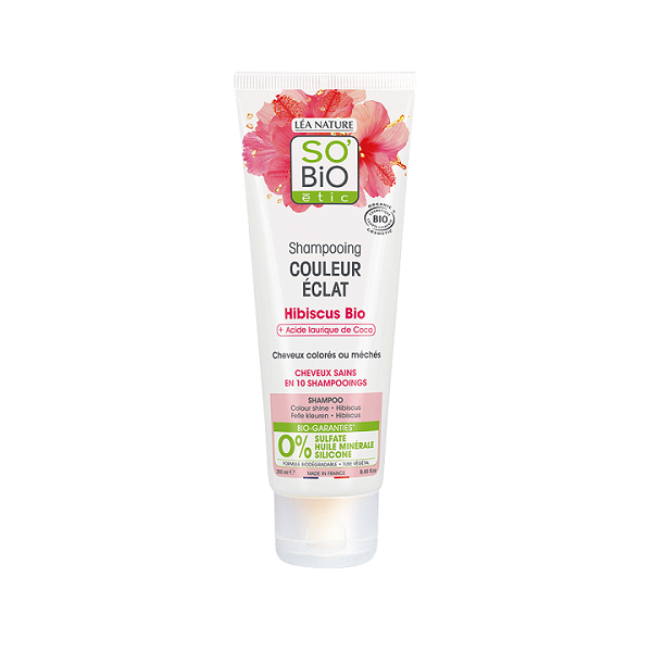 Shampoing couleur éclat Hibiscus 250 ml - So' Bio ETIC Maroc vente en ligne epicerie Fine 