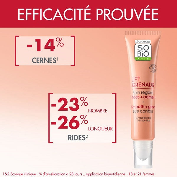 Gel contour des yeux, LIFT'GRENADE, 15ml - So' Bio ETIC Maroc vente en ligne epicerie Fine 