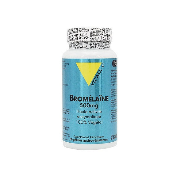 Bromélaïne Gastro-résistant BIO 500mg 60 gélules - Vital Plus Maroc vente en ligne epicerie Fine 